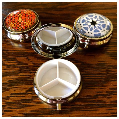 decorative metal pill boxes|dollar store metal pill containers.